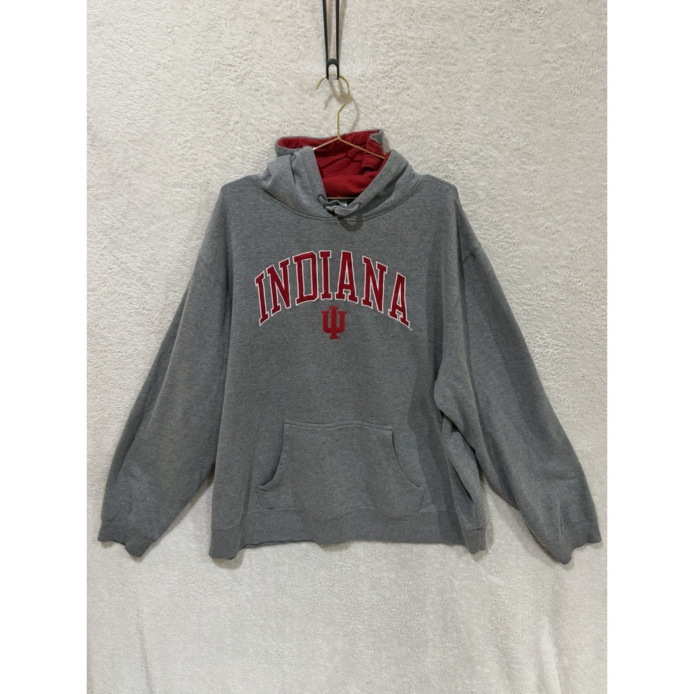 Indiana University Hoosiers Hoodie 3XL Gray Red IU NCAA Captivating Apparel